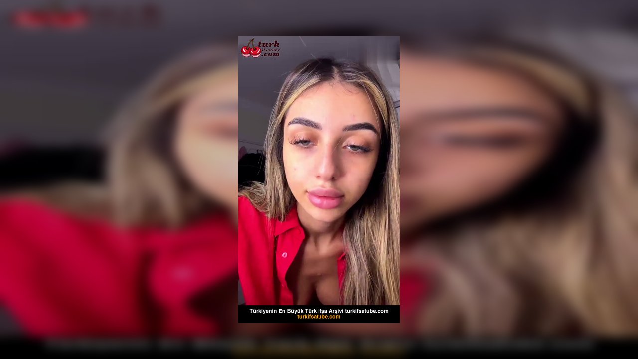 Elanur Ayan ifşa Kırmızı gömlek sütyensiz yayın yaptı